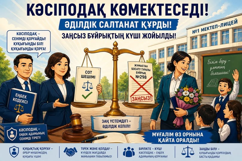 Түркістанда кәсіподақ көмегімен ұстаз жұмысына қайта орналасты
